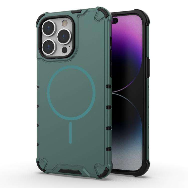 Grating Solid Color MagSafe Magnetic Phone Case, For iPhone 15 Pro Max, For iPhone 15 Pro, For iP...