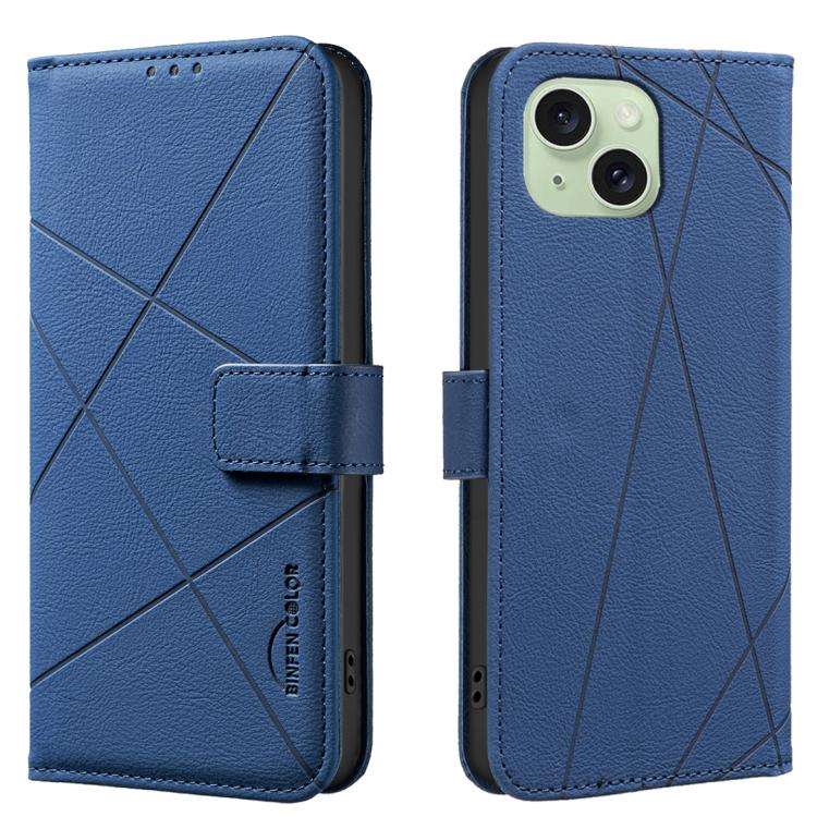 Geometric Pattern RFID Leather Phone Case, For iPhone 16, For iPhone 15 Pro Max, For iPhone 15 Pr...