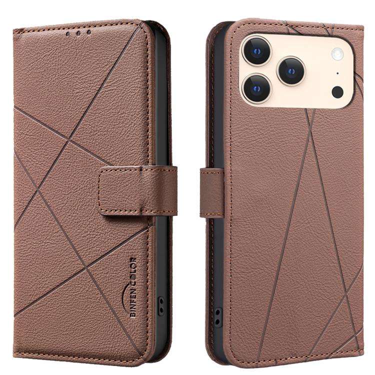 Geometric Pattern RFID Leather Phone Case, For iPhone 18 Pro/17 Pro, For iPhone 18 Pro Max/17 Pro...