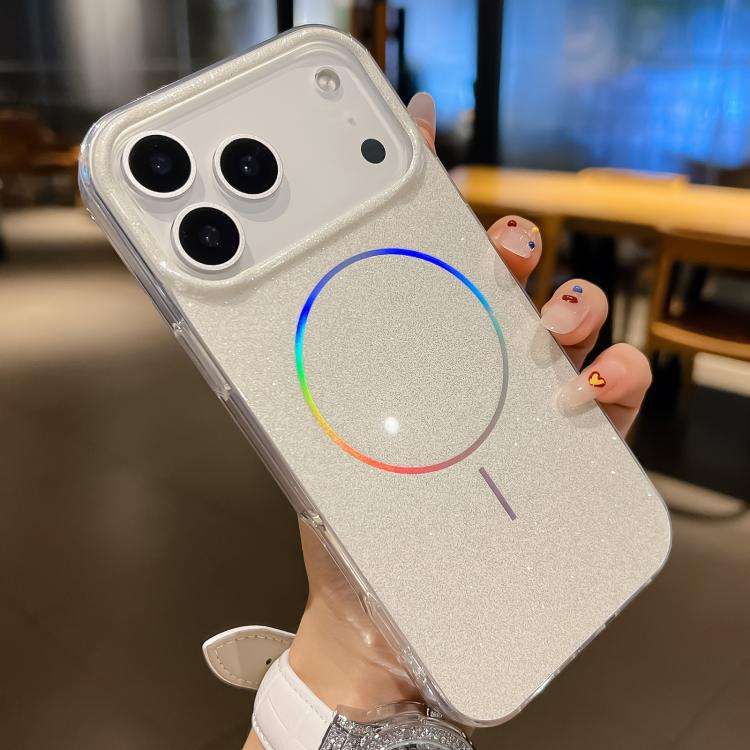 Glitter Powder Plating MagSafe IMD Full Coverage Phone Case, For iPhone 17 Pro Max, For iPhone 17...