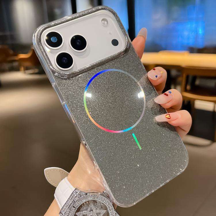 Glitter Powder Plating MagSafe IMD Full Coverage Phone Case, For iPhone 17 Pro Max, For iPhone 17...