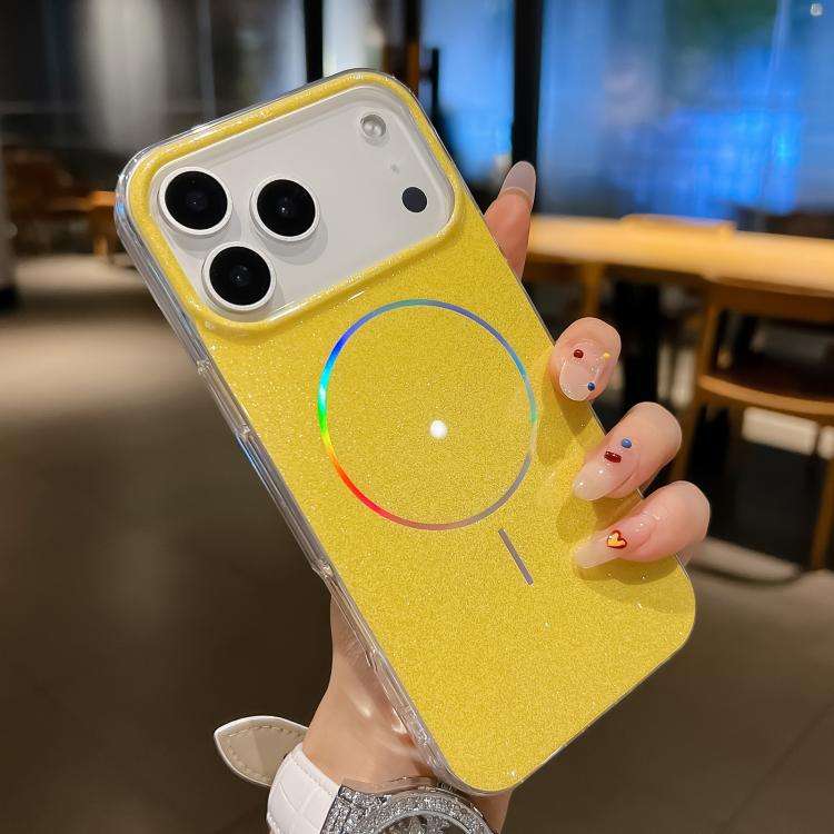 Glitter Powder Plating MagSafe IMD Full Coverage Phone Case, For iPhone 17 Pro Max, For iPhone 17...