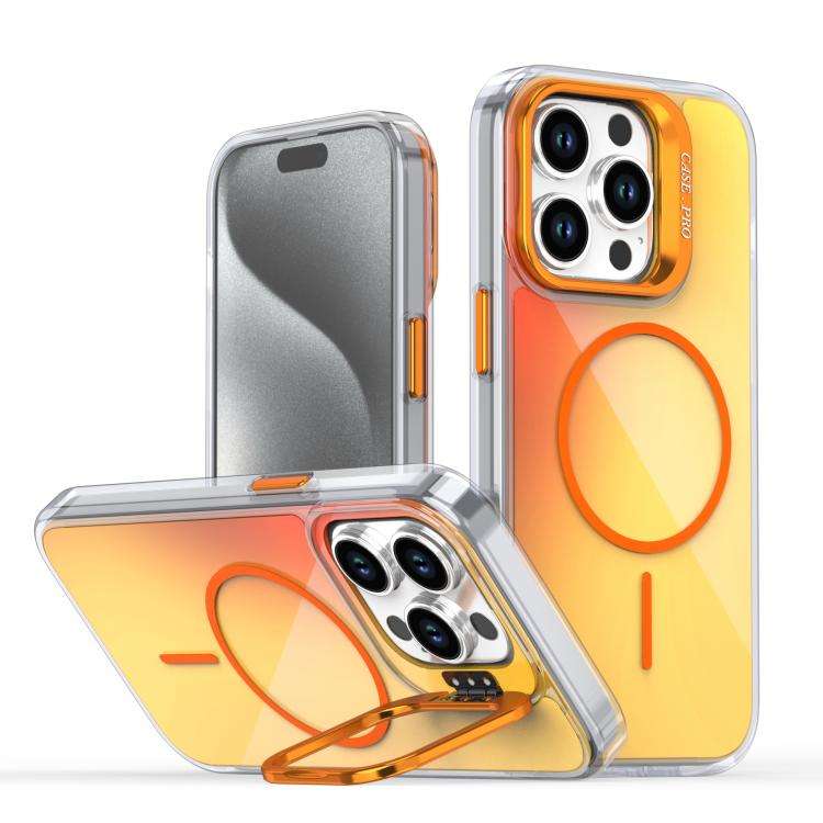 Gradient Discolor Lens Kickstand Magsafe Phone Case, For iPhone 13 Pro, For iPhone 12 / 12 Pro, F...