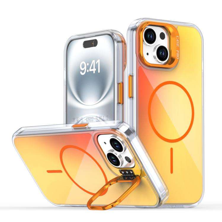 Gradient Discolor Lens Kickstand Magsafe Phone Case, For iPhone 13 Pro, For iPhone 12 / 12 Pro, F...
