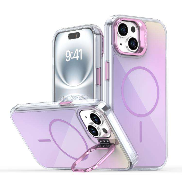 Gradient Discolor Lens Kickstand Magsafe Phone Case, For iPhone 13 Pro, For iPhone 12 / 12 Pro, F...