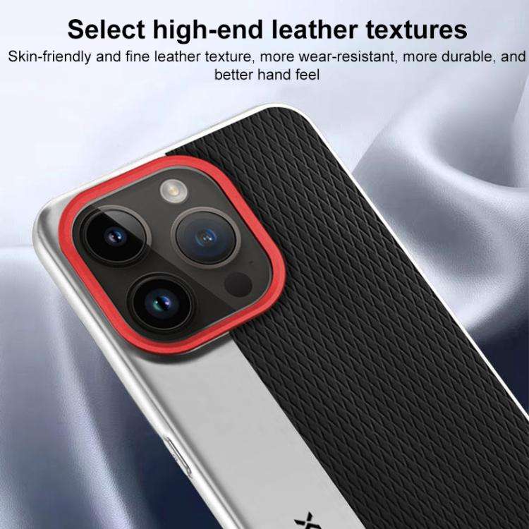 Camera Design Diamond Texture Leather PC Phone Case, For iPhone 14 Pro Max