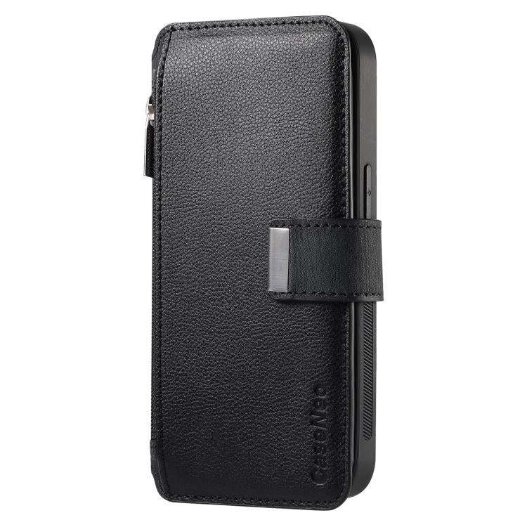 CaseNeo MagSafe RFID Anti-theft Zipper Wallet Retro Leather Phone Case, For iPhone 16, For iPhone...