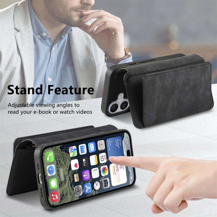 CaseNeo MagSafe RFID Anti-theft Zipper Wallet Retro Leather Phone Case, For iPhone 16, For iPhone...