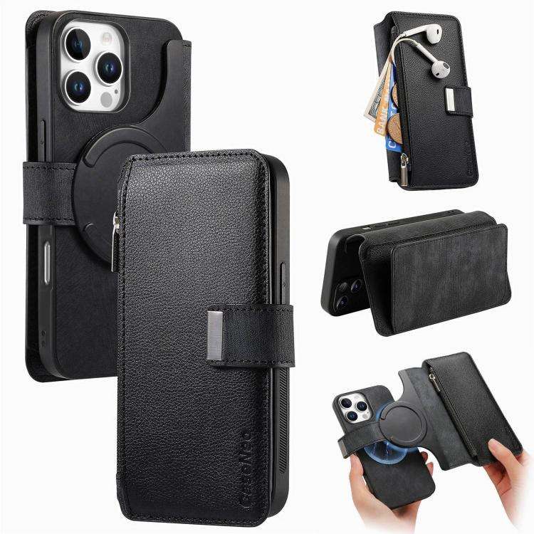 CaseNeo MagSafe RFID Anti-theft Zipper Wallet Retro Leather Phone Case, For iPhone 16, For iPhone...