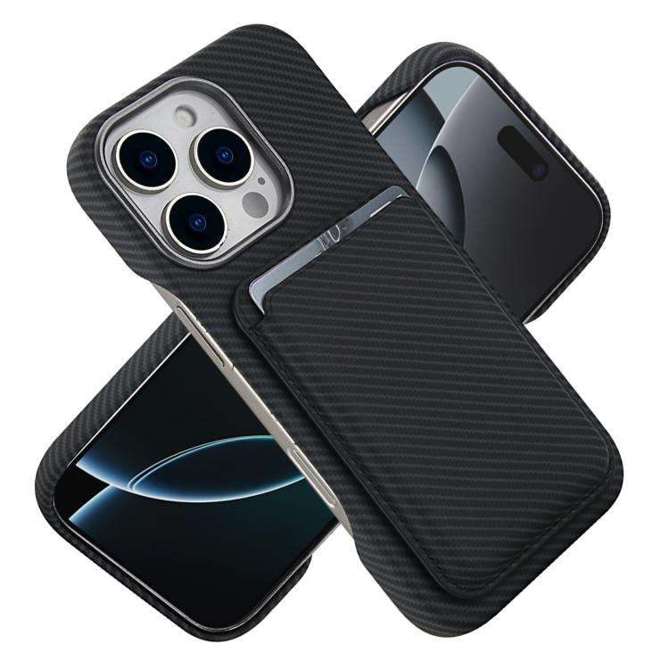 Carbon Fiber MagSafe Magnetic Card Holder Phone Case, For iPhone 13, For iPhone 12, For iPhone 12...
