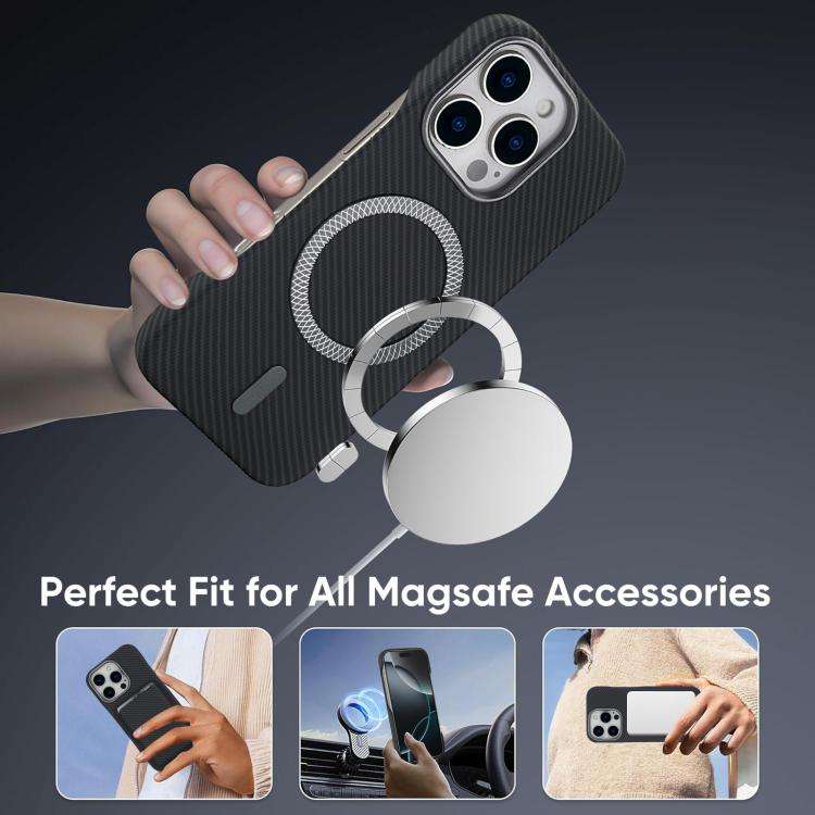 Carbon Fiber MagSafe Magnetic Card Holder Phone Case, For iPhone 13, For iPhone 12, For iPhone 12...