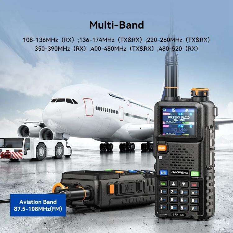 Baofeng 5RH PRO Handheld GPS/Beidou System Positioning Bluetooth Programmable Intercom, EU Plug, ...