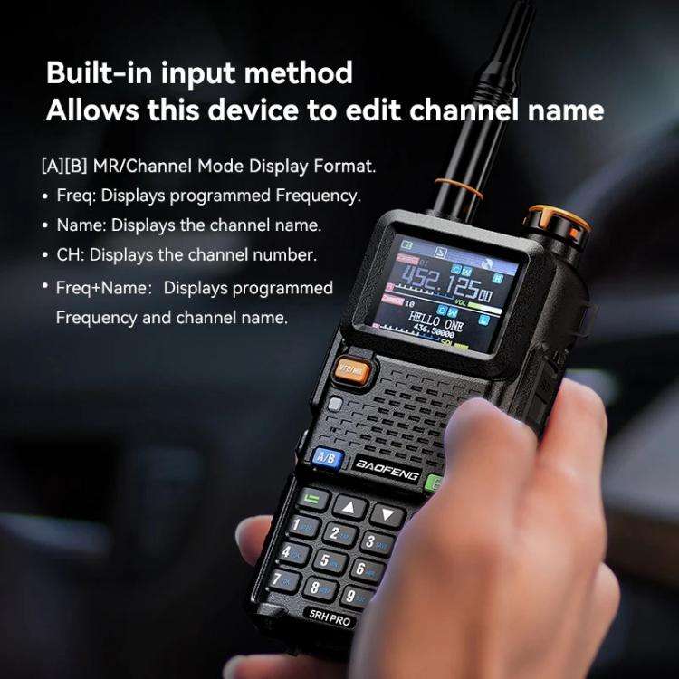Baofeng 5RH PRO Handheld GPS/Beidou System Positioning Bluetooth Programmable Intercom, EU Plug, ...
