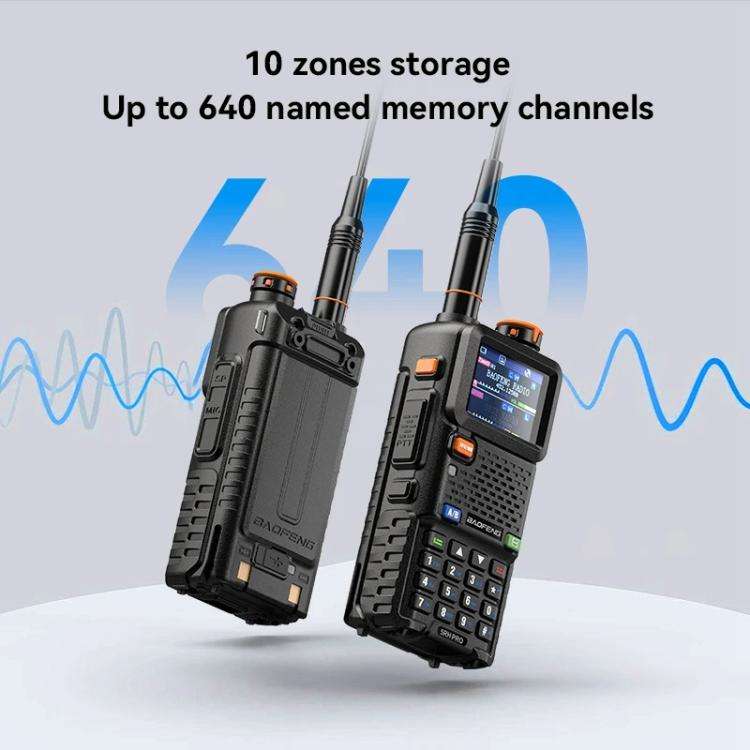 Baofeng 5RH PRO Handheld GPS/Beidou System Positioning Bluetooth Programmable Intercom, EU Plug, ...