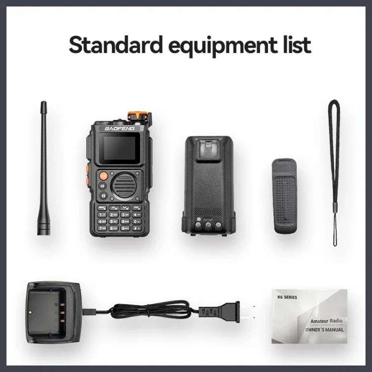 Baofeng K6 1.44 inch Screen FM Handheld Analog Walkie Talkie, EU Plug, US Plug
