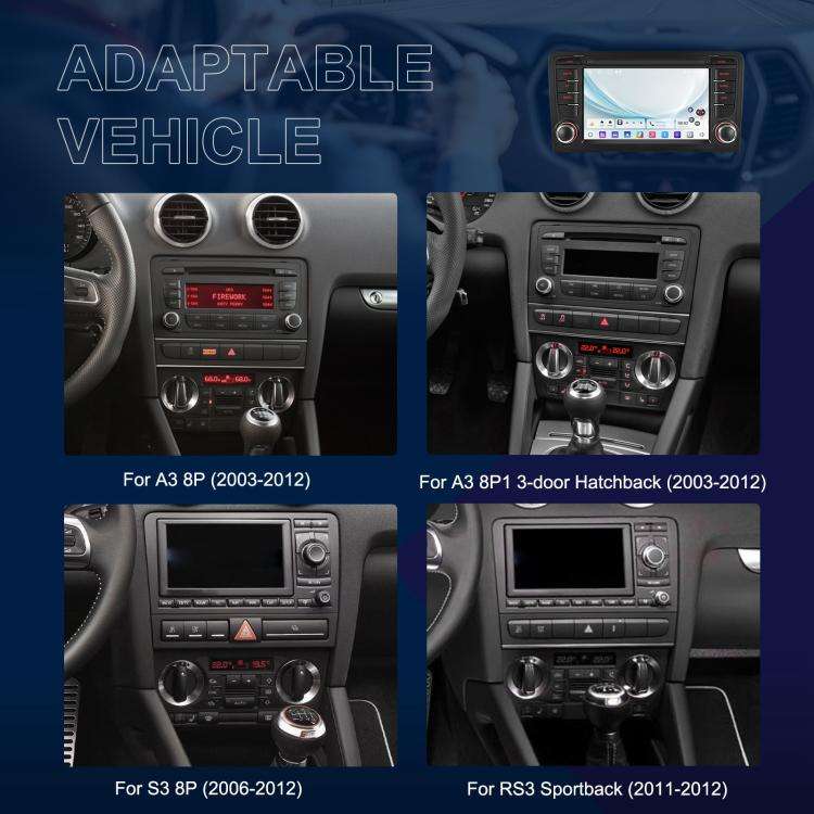 For Audi A3 8P 2003-2012 Android 15 7 inch Smart Central Control Car GPS Navigator Car MP5 Player...
