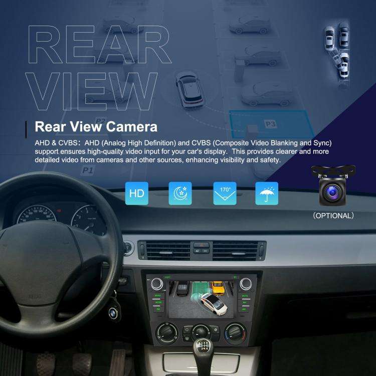 For BMW 3 Series E90 Android 15 7 inch Car CarPlay Car Navigation Reversing Image Integrated Mach...