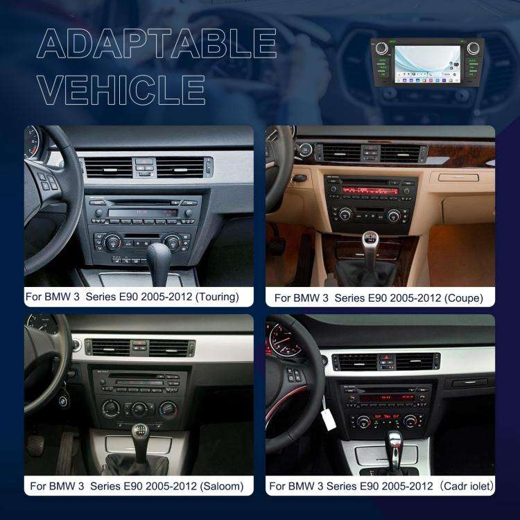 For BMW 3 Series E90 Android 15 7 inch Car CarPlay Car Navigation Reversing Image Integrated Mach...
