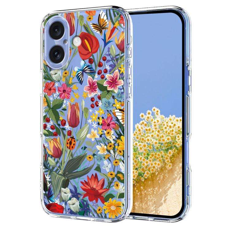 Flower Pattern Painted TPU Phone Case, For iPhone 17e / 16e, For iPhone 17 Pro Max, For iPhone 17...
