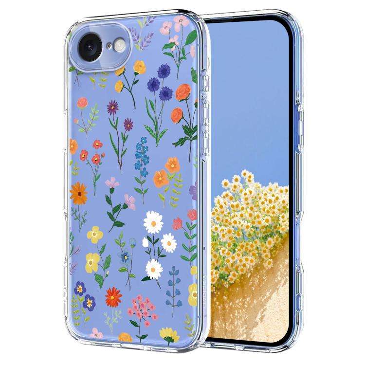Flower Pattern Painted TPU Phone Case, For iPhone 17e / 16e, For iPhone 17 Pro Max, For iPhone 17...