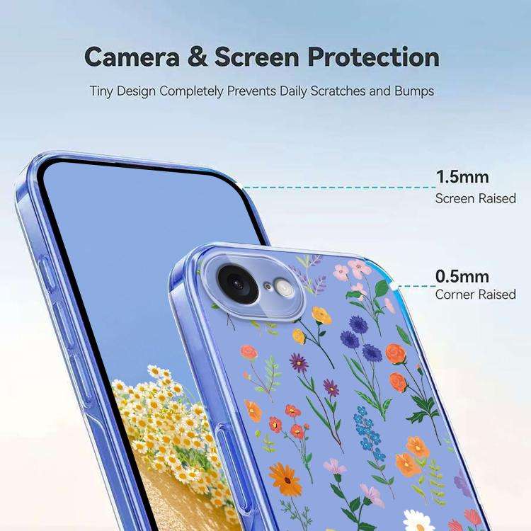 Flower Pattern Painted TPU Phone Case, For iPhone 17e / 16e, For iPhone 17 Pro Max, For iPhone 17...