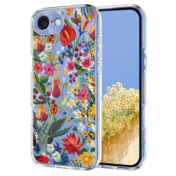 Flower Pattern Painted TPU Phone Case, For iPhone 17e / 16e, For iPhone 17 Pro Max, For iPhone 17...