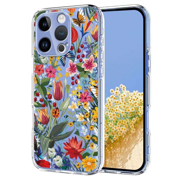 Flower Pattern Painted TPU Phone Case, For iPhone 17e / 16e, For iPhone 17 Pro Max, For iPhone 17...