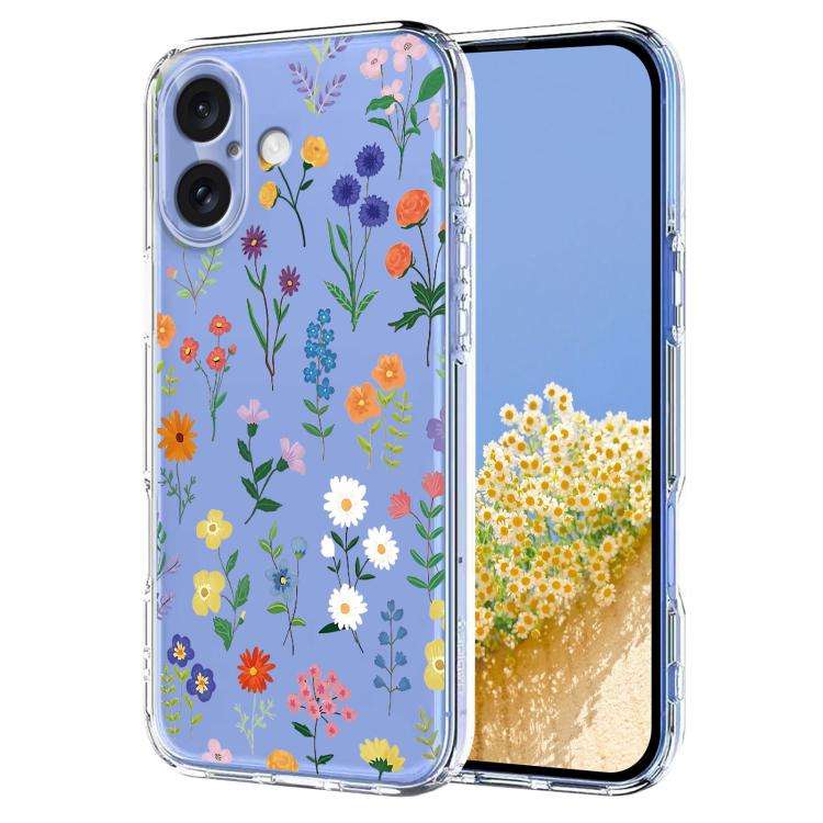 Flower Pattern Painted TPU Phone Case, For iPhone 17e / 16e, For iPhone 17 Pro Max, For iPhone 17...