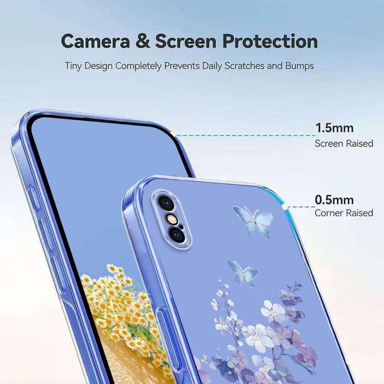 Flower Pattern Painted TPU Phone Case, For iPhone X / XS, For iPhone XR, For iPhone XS Max, For i...