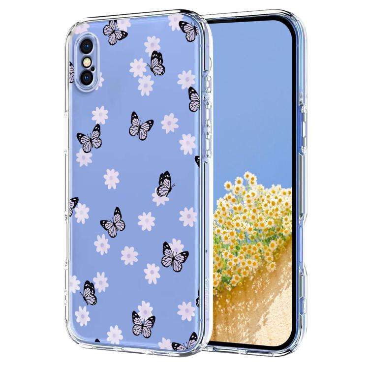 Flower Pattern Painted TPU Phone Case, For iPhone X / XS, For iPhone XR, For iPhone XS Max, For i...