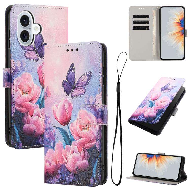 Color Drawing Pattern Leather Phone Case, For iPhone 17e / 16e, For iPhone 17 Pro Max, For iPhone...