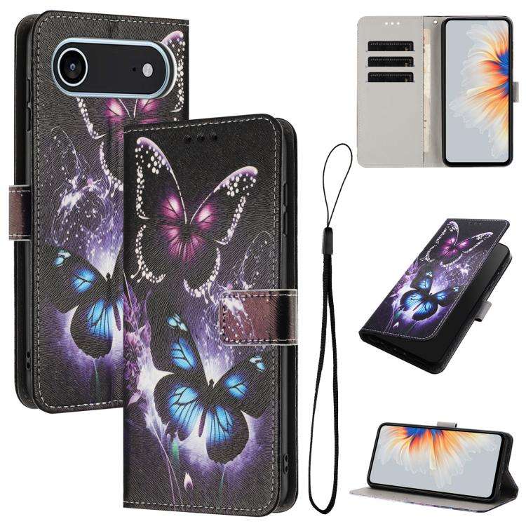 Color Drawing Pattern Leather Phone Case, For iPhone 17e / 16e, For iPhone 17 Pro Max, For iPhone...