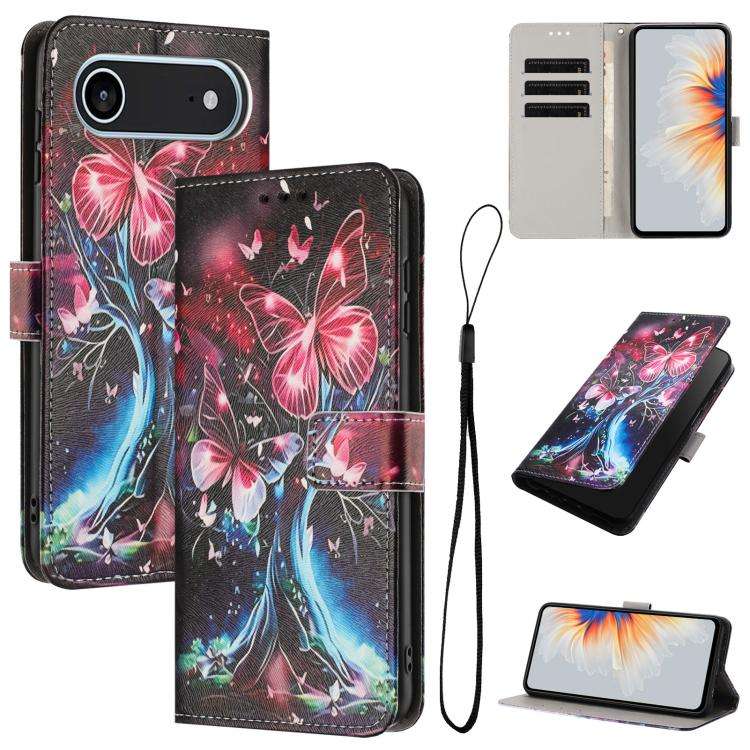 Color Drawing Pattern Leather Phone Case, For iPhone 17e / 16e, For iPhone 17 Pro Max, For iPhone...