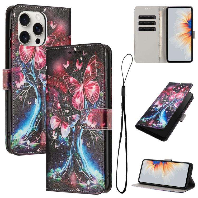 Color Drawing Pattern Leather Phone Case, For iPhone 17e / 16e, For iPhone 17 Pro Max, For iPhone...