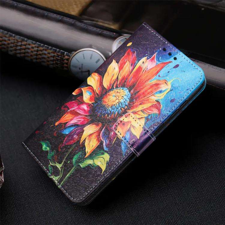 Color Drawing Pattern Leather Phone Case, For iPhone 13 Pro, For iPhone 13 mini, For iPhone 12 / ...