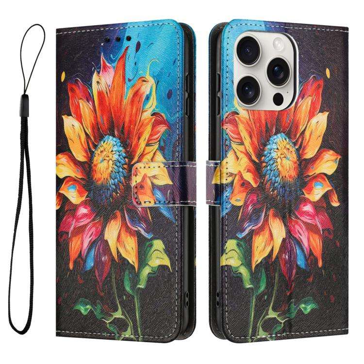 Color Drawing Pattern Leather Phone Case, For iPhone 13 Pro, For iPhone 13 mini, For iPhone 12 / ...