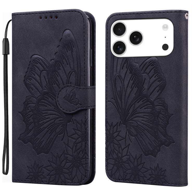 Retro Skin Feel Butterflies Embossing Horizontal Flip Leather Phone Case, For iPhone 18 Pro / 17 ...