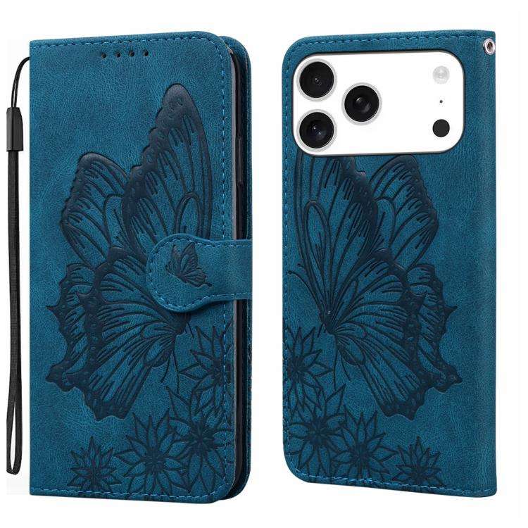 Retro Skin Feel Butterflies Embossing Horizontal Flip Leather Phone Case, For iPhone 18 Pro / 17 ...