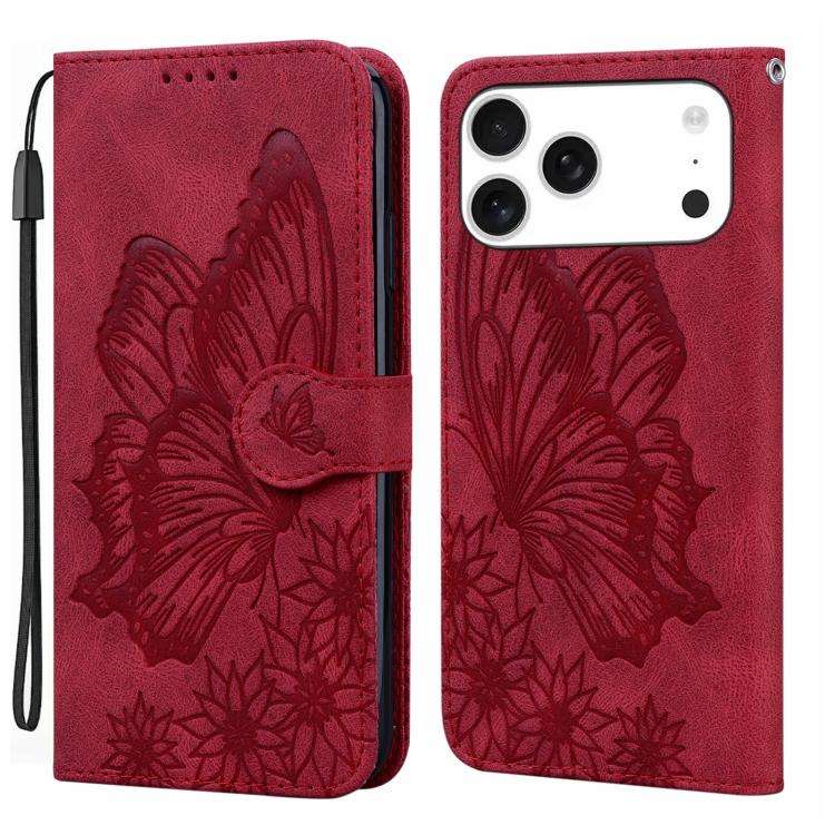 Retro Skin Feel Butterflies Embossing Horizontal Flip Leather Phone Case, For iPhone 18 Pro / 17 ...