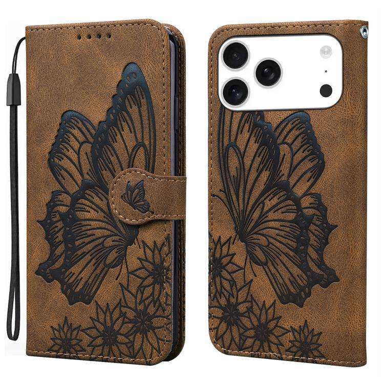 Retro Skin Feel Butterflies Embossing Horizontal Flip Leather Phone Case, For iPhone 18 Pro / 17 ...
