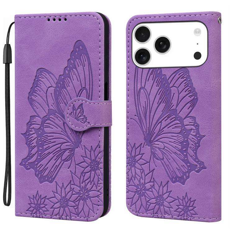 Retro Skin Feel Butterflies Embossing Horizontal Flip Leather Phone Case, For iPhone 18 Pro / 17 ...