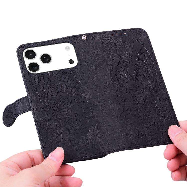 Retro Skin Feel Butterflies Embossing Horizontal Flip Leather Phone Case, For iPhone 18 Pro / 17 ...