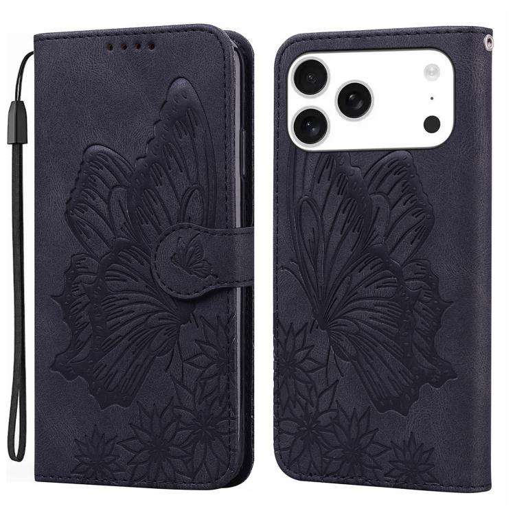 Retro Skin Feel Butterflies Embossing Horizontal Flip Leather Phone Case, For iPhone 18 Pro / 17 ...