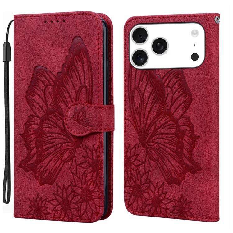 Retro Skin Feel Butterflies Embossing Horizontal Flip Leather Phone Case, For iPhone 18 Pro / 17 ...