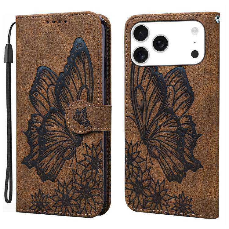 Retro Skin Feel Butterflies Embossing Horizontal Flip Leather Phone Case, For iPhone 18 Pro / 17 ...