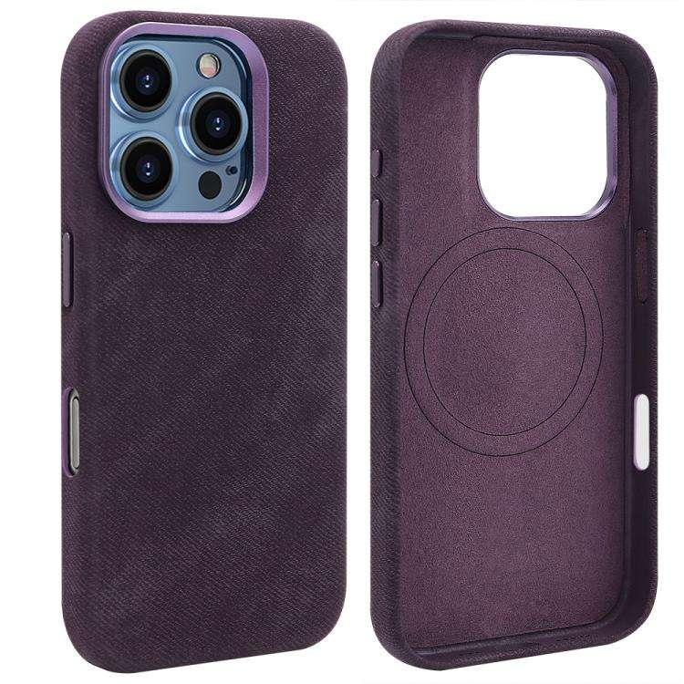 VIETAO Retro Denim Texture PU Leather MagSafe Phone Case, For iPhone 18 Pro / 17 Pro, For iPhone ...