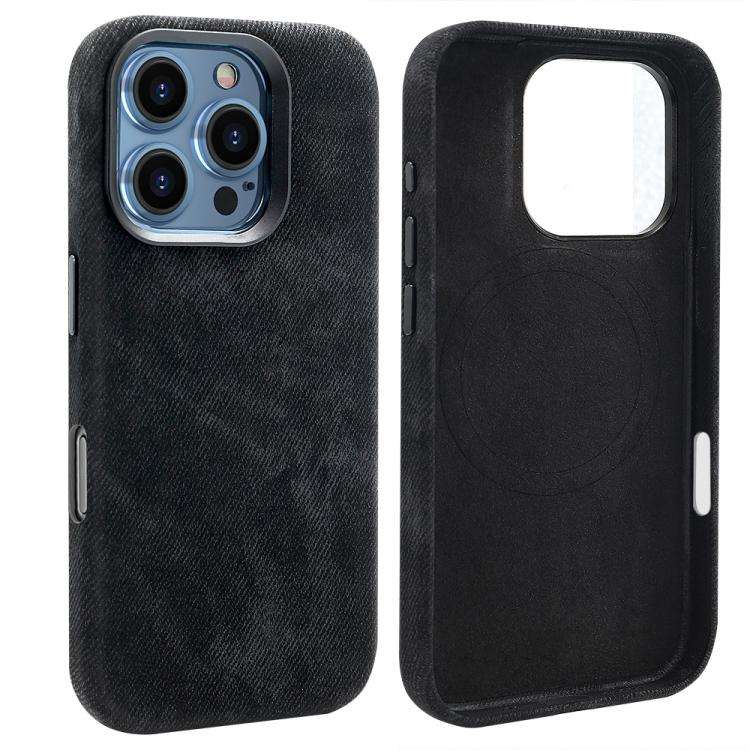VIETAO Retro Denim Texture PU Leather MagSafe Phone Case, For iPhone 18 Pro / 17 Pro, For iPhone ...