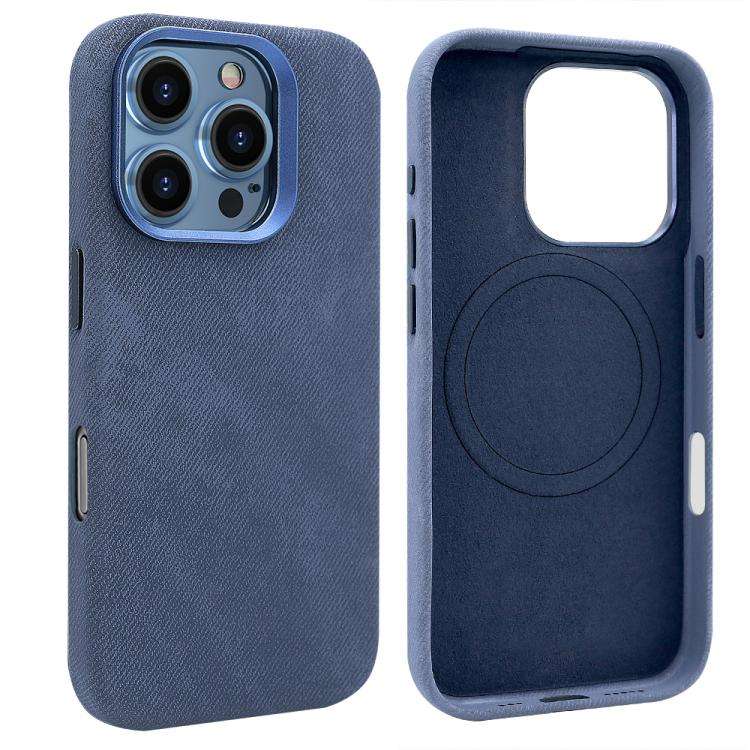 VIETAO Retro Denim Texture PU Leather MagSafe Phone Case, For iPhone 18 Pro / 17 Pro, For iPhone ...