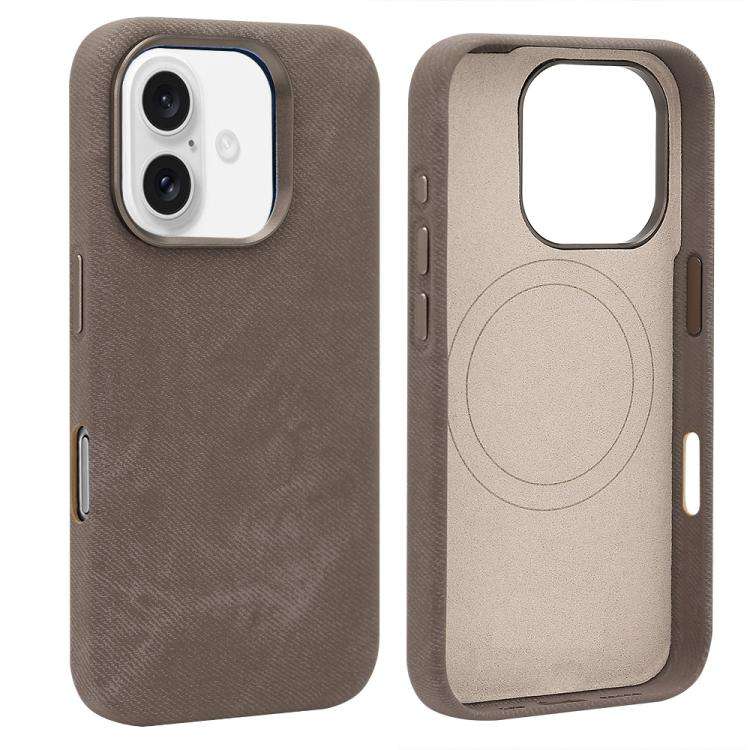 VIETAO Retro Denim Texture PU Leather MagSafe Phone Case, For iPhone 18 Pro / 17 Pro, For iPhone ...