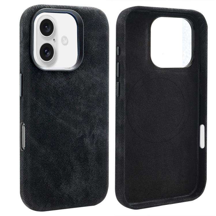 VIETAO Retro Denim Texture PU Leather MagSafe Phone Case, For iPhone 18 Pro / 17 Pro, For iPhone ...